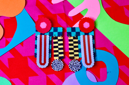 Mixed Patterned Statement Earrings