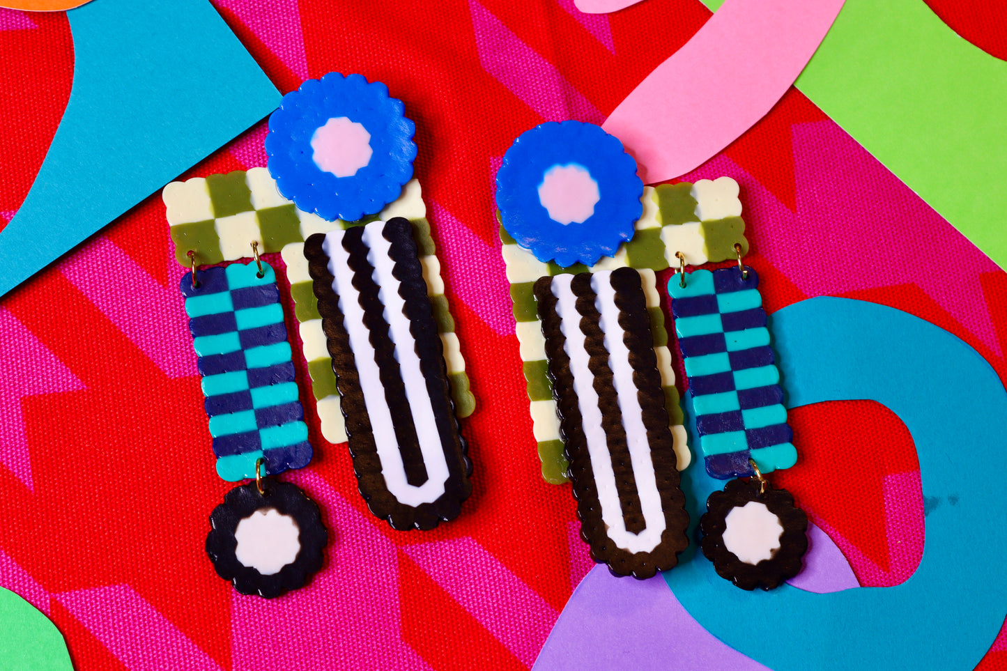 Mixed Patterned II Statement Earrings