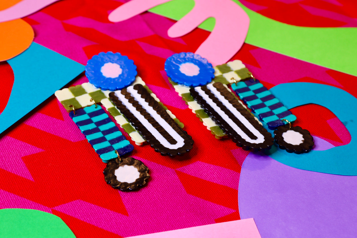 Mixed Patterned II Statement Earrings