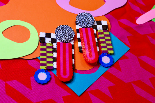 Mixed-Patterned III Statement Earrings