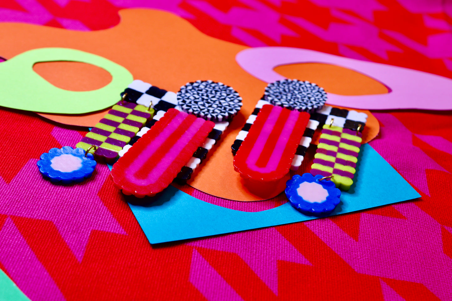 Mixed-Patterned III Statement Earrings